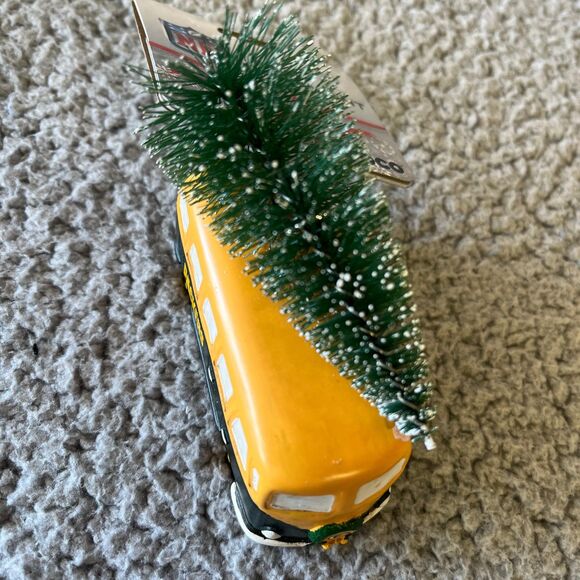 Green Bay Packers Christmas Ornament Retro Bus Green Gold Holiday Tree Foco - Picture 10 of 10